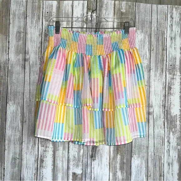 Michelle McDowell Colorful Tiered Mini Skirt - Picture 1 of 4